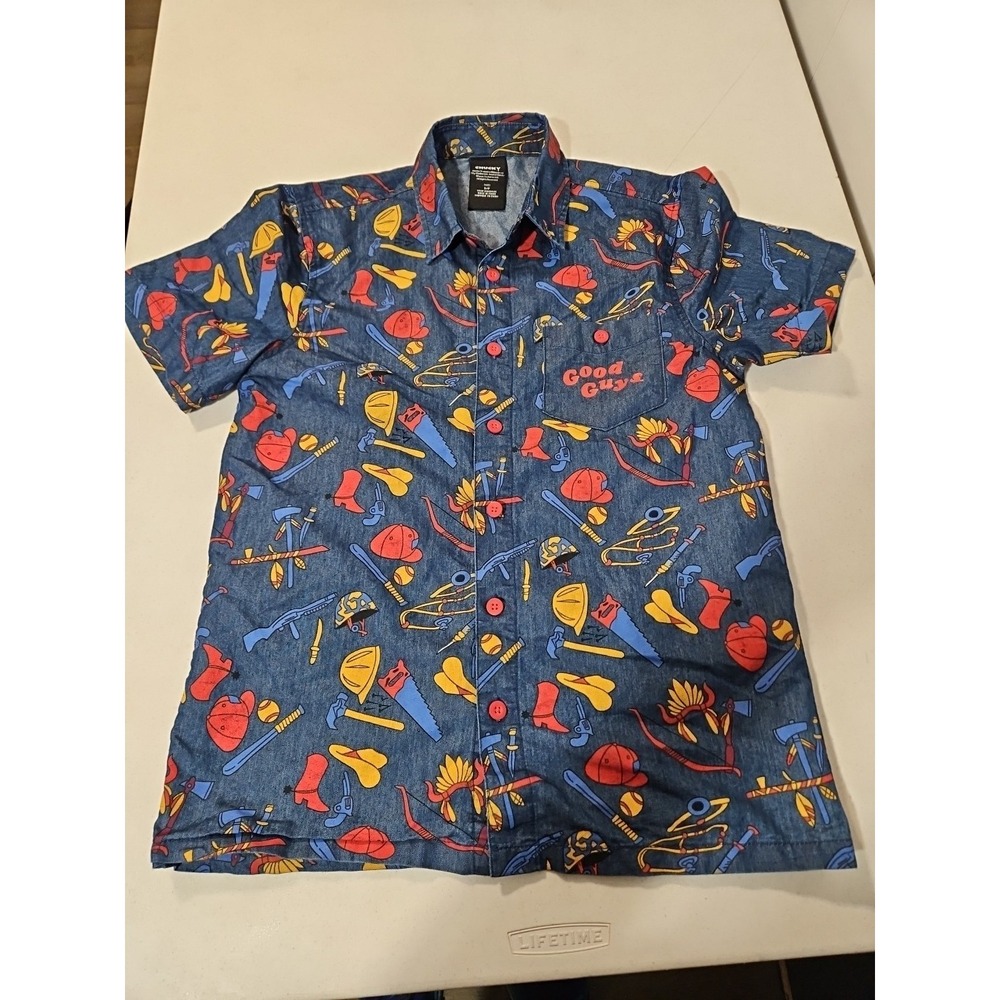 UNIVERSAL STUDIOS CHUCKY‎ Mens Small Good Guys Childs Play Button Up Shirt (1513